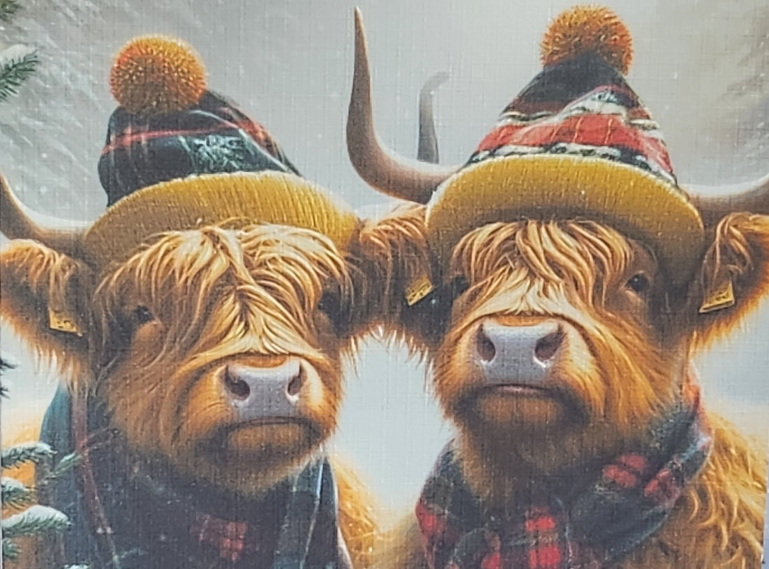 First Christmas As Mr & Mr 2023 Highland Cow Couple Handmade Card Husband Newly Married Son In Law Watercolour Married In 2023 Free Delivery