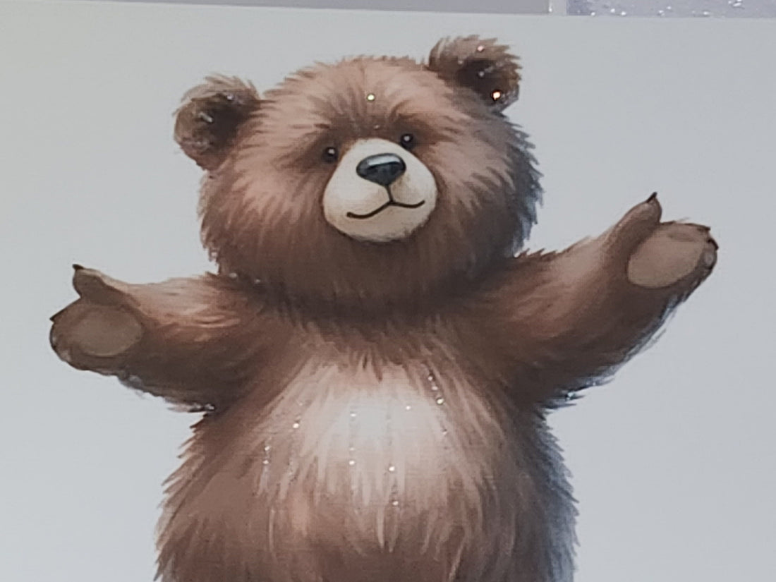 Positive Affirmation Handmade Card 'Bear Hugs' Watercolour Bear Self Love Mental Health Free Delivery