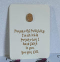 Potato Of Positivity Enamel Pin Badge On Linen Effect Gift Card