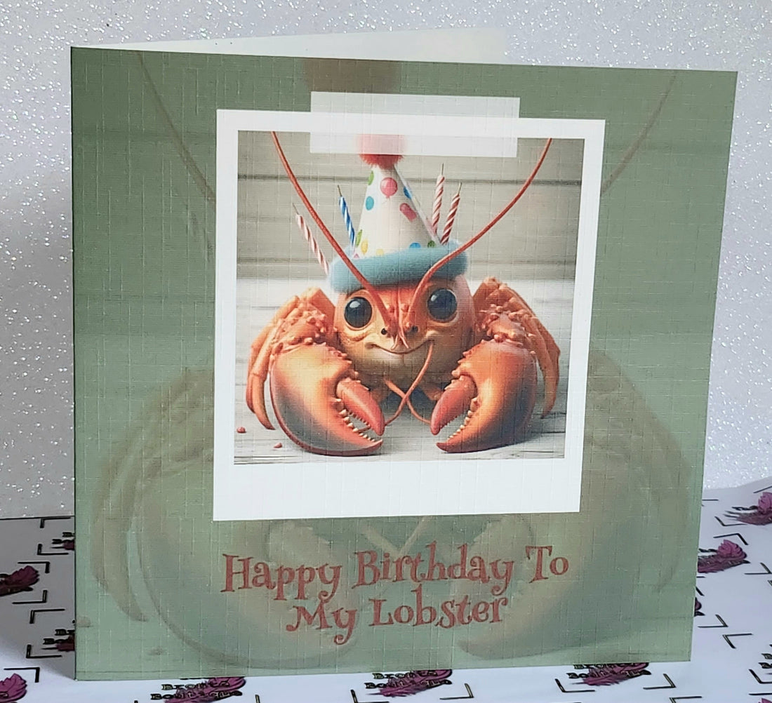 Lobster Birthday Card For Husband, Wife, Partner, Girlfriend, Boyfriend