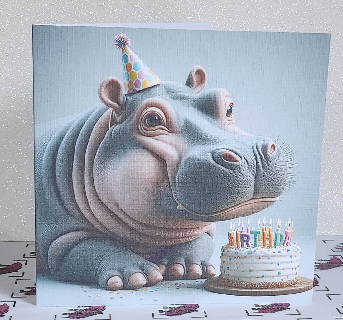 Hippo Birthday Card