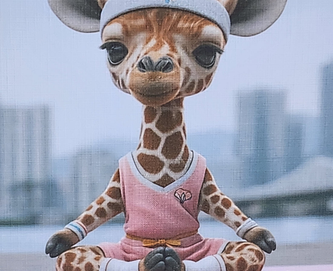 Giraffe Doing Yoga Card