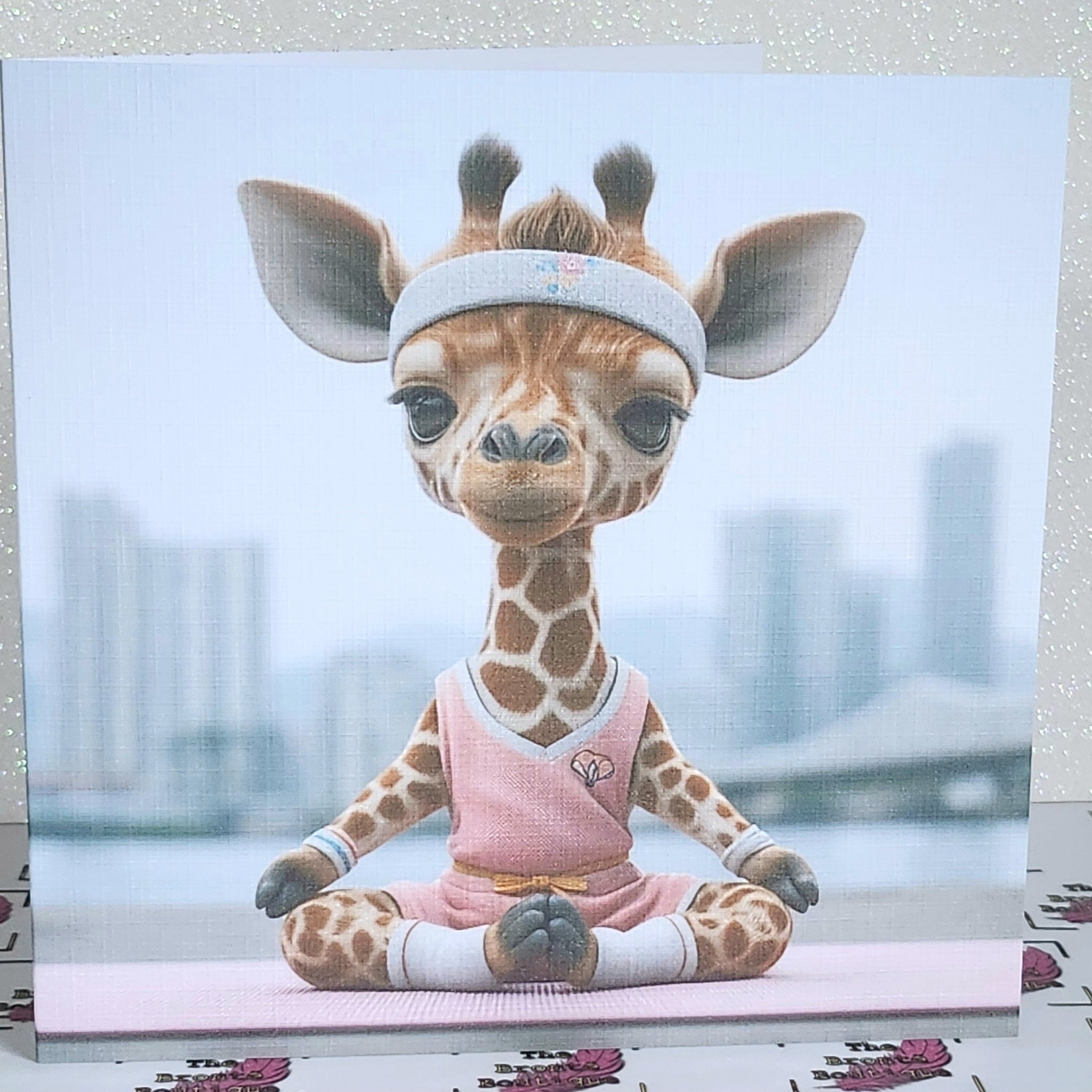 Giraffe Doing Yoga Card