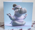 Hippo Doing Yoga Card