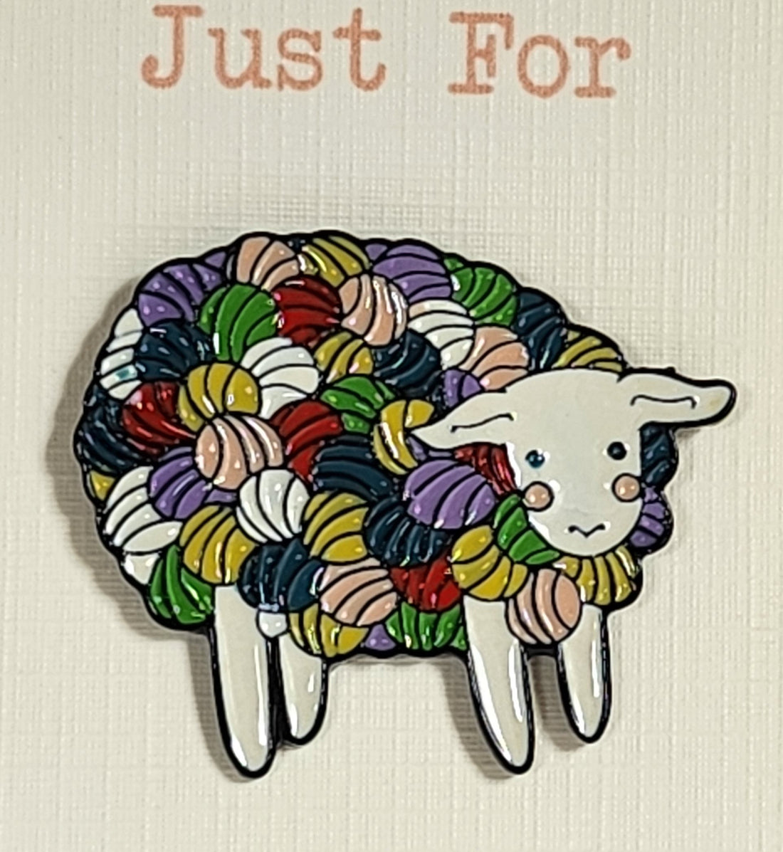 Just For Ewe Enamel Sheep Badge