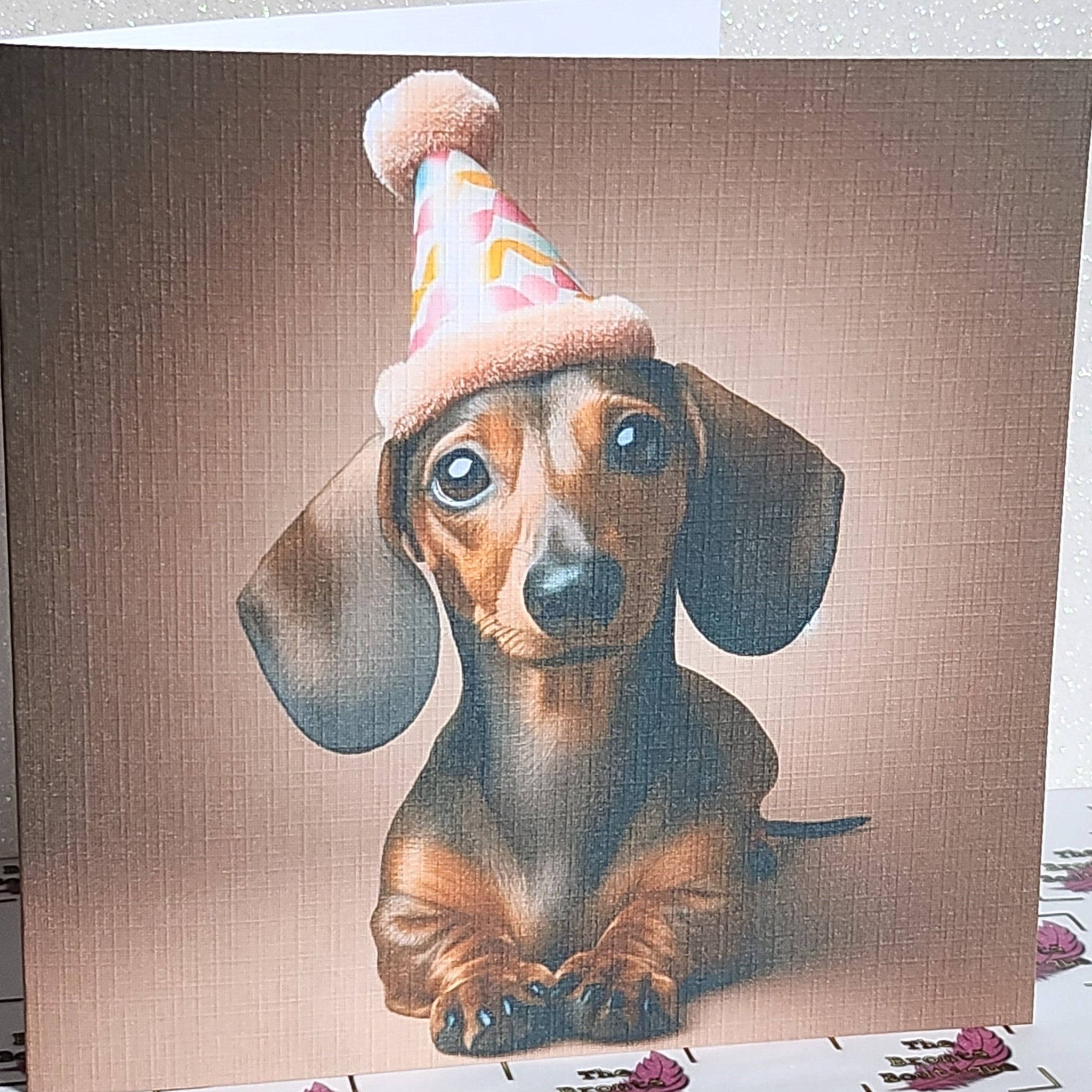 Dachshund Wearing Birthday Hat Card