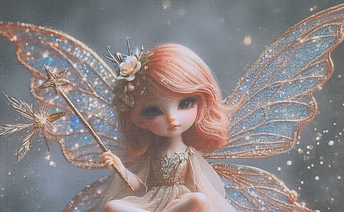 Fairy Card Fairy With Wand Sat On Toadstool Friend Rose Gold Wings 3d Faux Pearls Glitter Detailing Happy Birthday Square Free Delivery