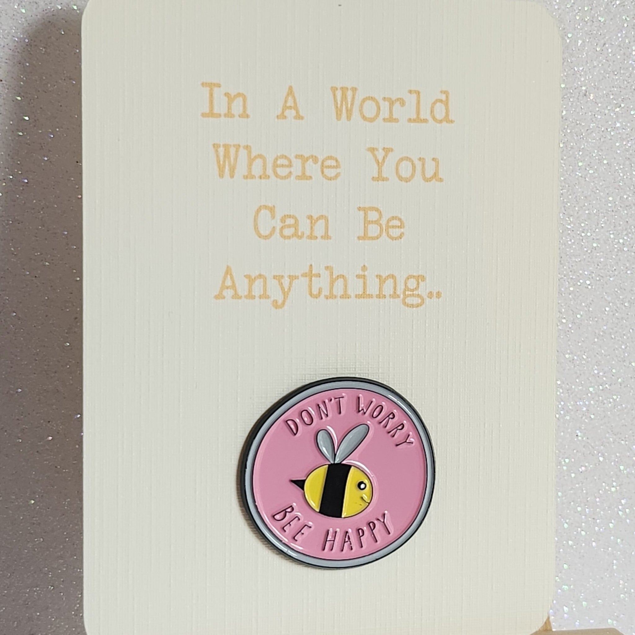 Bee Happy Enamel Pin Badge