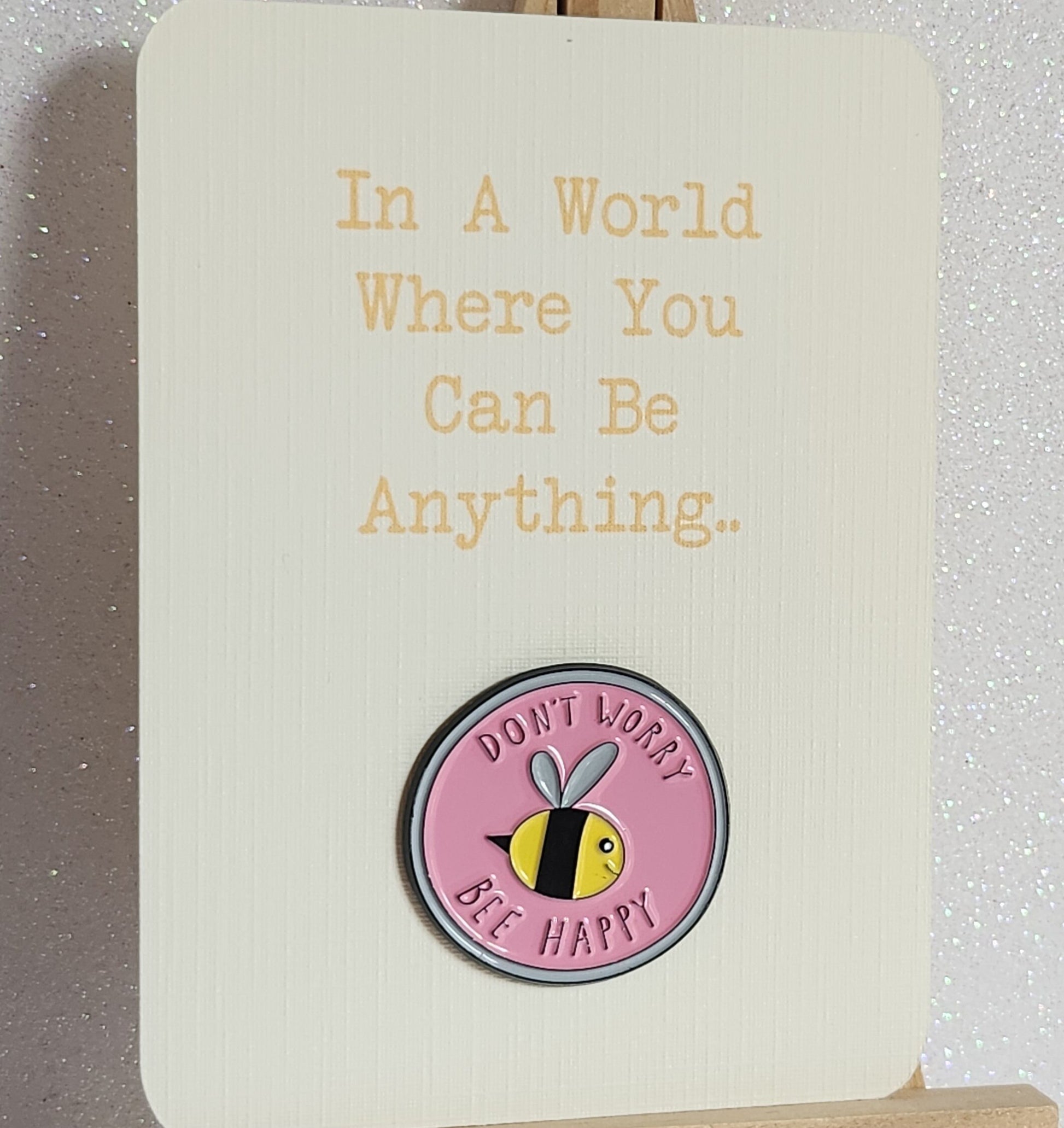 Bee Happy Enamel Pin Badge