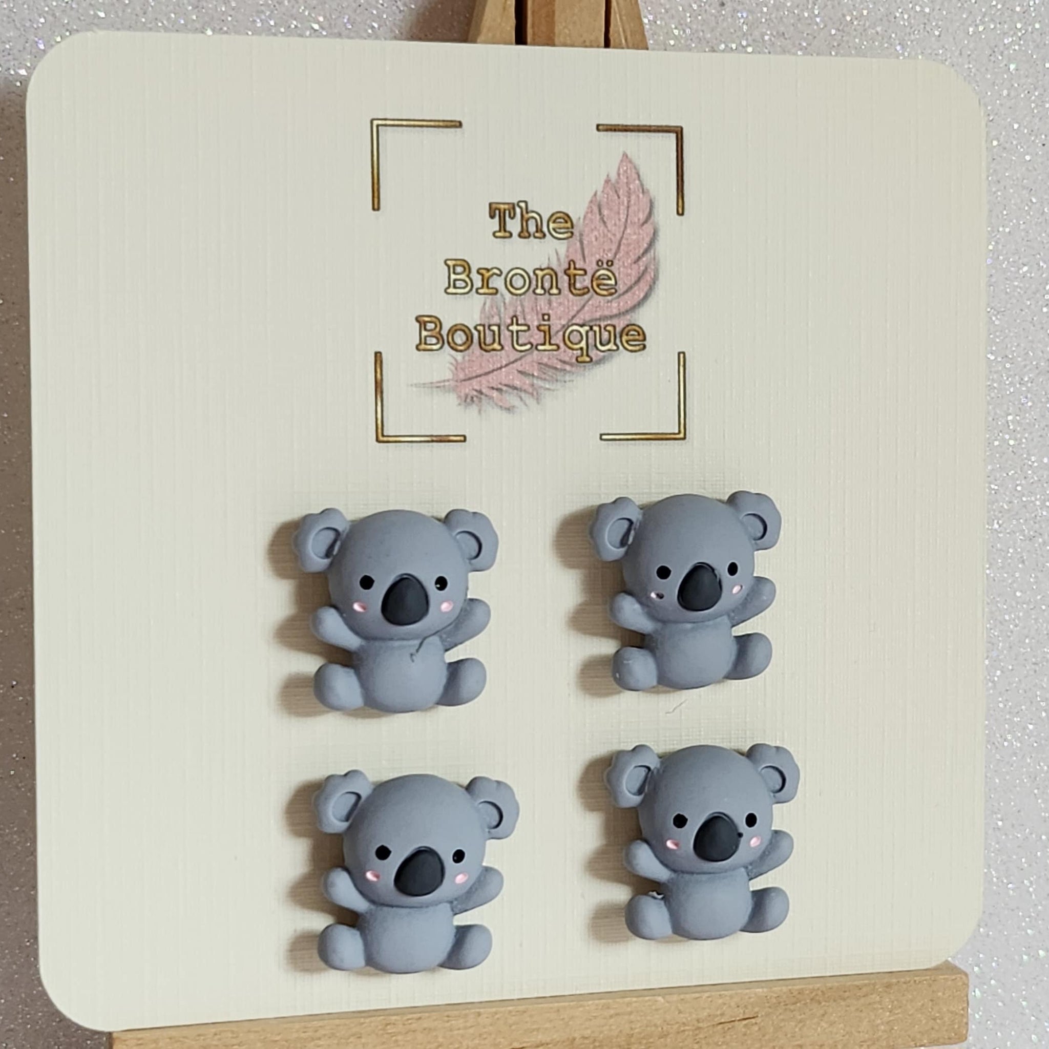 Koala Bear Fridge Magnets Set Of 4 Cute Koala Magnets Pale Pink Pale Grey  Memo Board Planner Small 3D Office Small Business Uni School