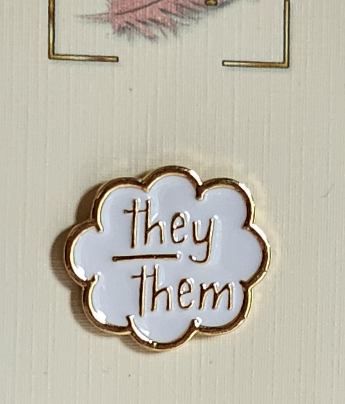 They/Them Enamel Pin Badge My Pronouns Are 'They/Them'  Enamel Badge I Identify As They/Them LGBTQ Pride Pronouns Matter Gift Card Gold