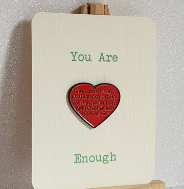 Positive Affirmation Enamel Pin Badge 'You're Overthinking Again' You Are Enough On Gift Card Mental Health Self Love Suicide Prevention