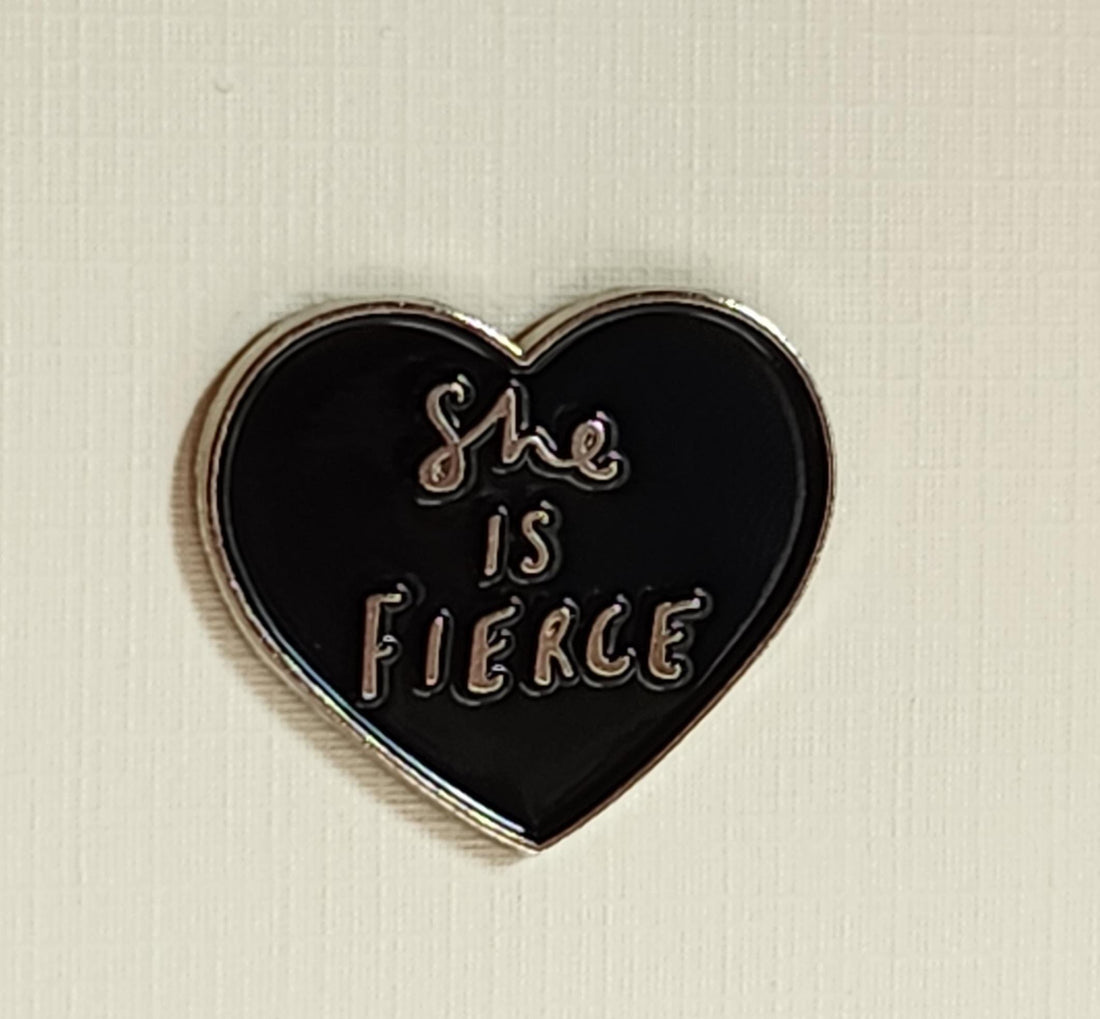 Positive Enamel Badge 'She Is Fierce' On Gift Card Affirmation You Got This Mental Health Breakup  Friendship Self Love Suicide Be Kind