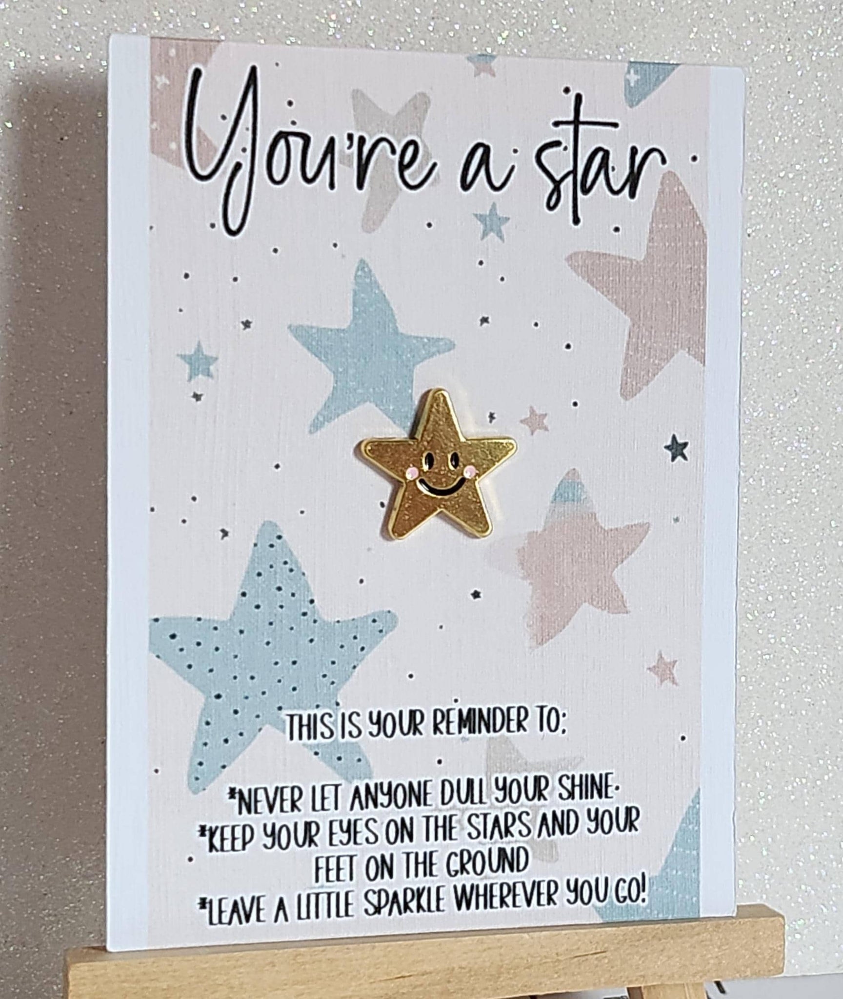 You're A Star Pin Badge On Gift Card Leave A Little Sparkle Wherever You Go Breakup Mental Health Suicide Prevention Self Esteem Positive