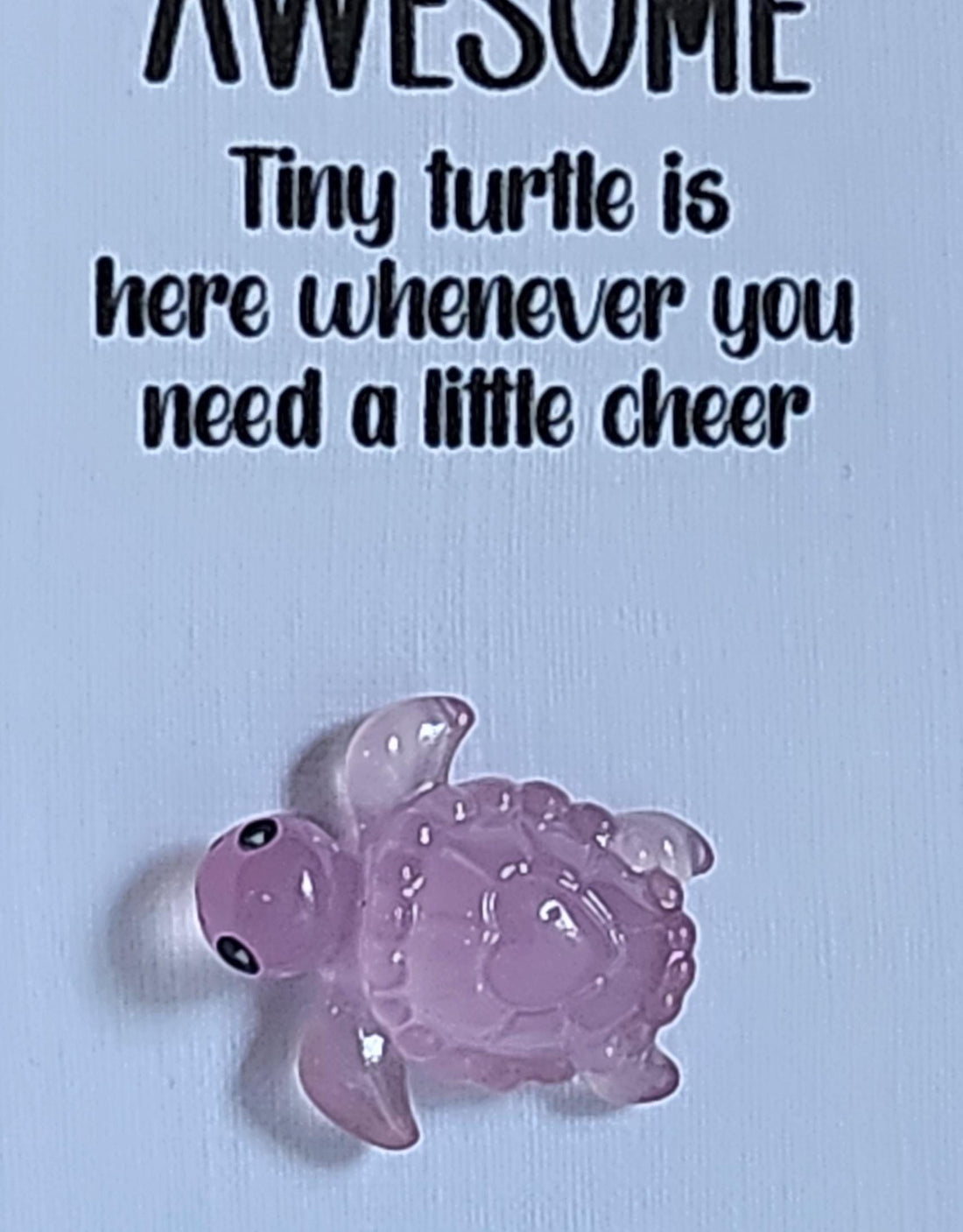 Turtle Pocket Hug 3d Pink Turtle Pocket Hug On Gift Card 'You're Turtley Awesome' Personalised Option Positive Affirmation Back To School