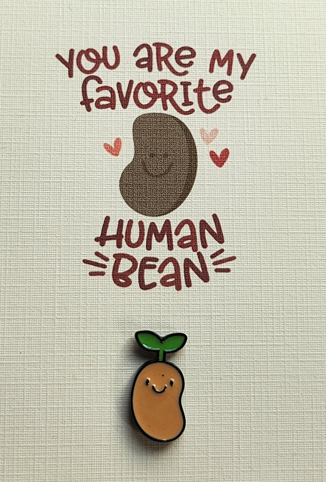 Mental Health Gift Box With Enamel Pin Badge 'You Are My Favourite Human Bean' Vinyl Stickers Positivity Personalised Option Self Love