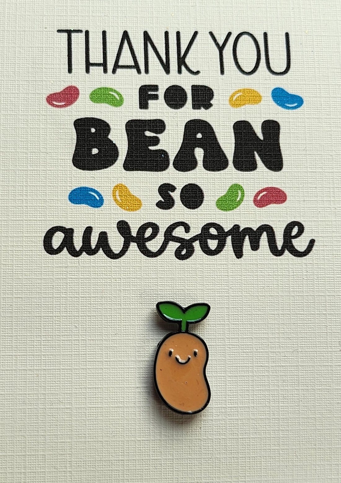 Mental Health Gift Box With Enamel Pin Badge 'Thank You For Bean So Awesome' Vinyl Stickers Positivity Personalised Option Self Love