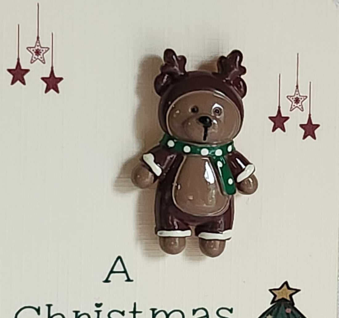 Secret Santa Gift Christmas Pocket Hug 3d Teddy Bear Reindeer Pocket Hug Mounted On Gift Card 'A Christmas Hug For You' Onesie Holidays