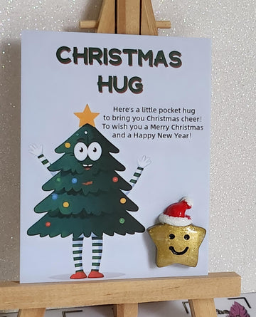 Christmas Pocket Hug 3d Gold Star Pocket Hug Mounted On Gift Card Secret Santa.