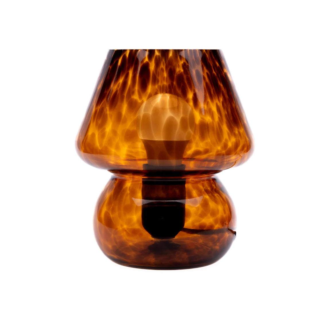 Leopard Print Glass Table Lamp
