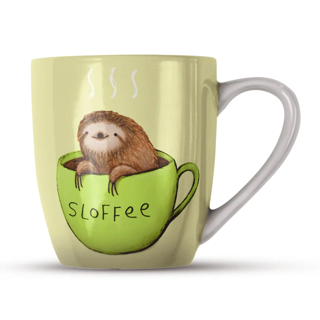 Sloth Bone China Mug Cute Sloth Mug 'Sloffee' Design By Sophie Corrigan
