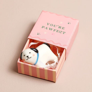 Lisa Angel Tiny Matchbox Ceramic Hug Token Matchbox Ceramic Dog 'You're Pawfect' Lisa Angel Positivity Gift