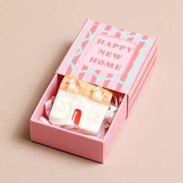 Lisa Angel Tiny Matchbox Ceramic Hug Token Matchbox Ceramic House 'Happy New Home' Lisa Angel Positivity Gift