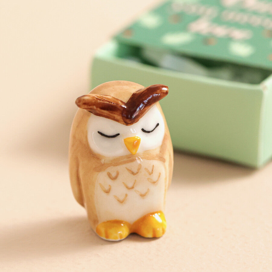 Lisa Angel Tiny Matchbox Ceramic Token Ceramic Owl 'Owl You Needs Is Love' Lisa Angel Positivity Gift