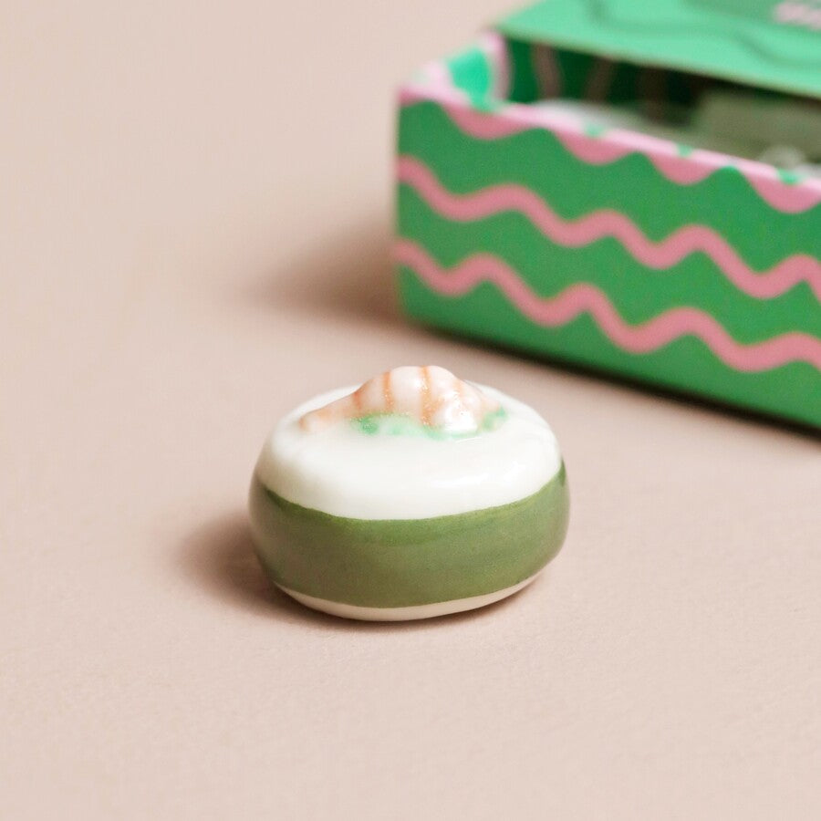 Lisa Angel Tiny Matchbox Ceramic Sushi Hug Token Matchbox Ceramic Sushi 'She Believed She Could Sushi Did' Lisa Angel Positivity Gift