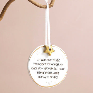 Positive Mental Health Ceramic Hanging Decoration By Lisa Angel